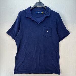 POLO RALPH LAUREN Men's XLT Navy Pocket Polo Terry Toweling